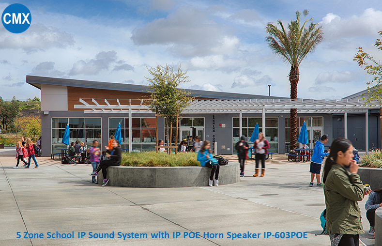IP POE Horn Speaker IP-603POE 5 Zone IP PA System for School IP Sound System